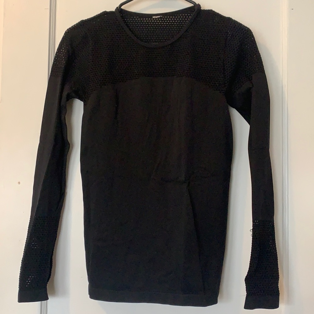 Black athletic long sleeve.